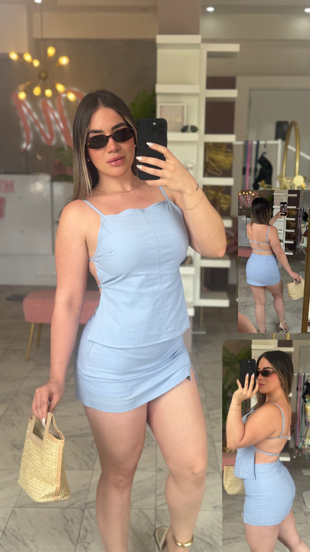 FAME BLUE SKORT SET