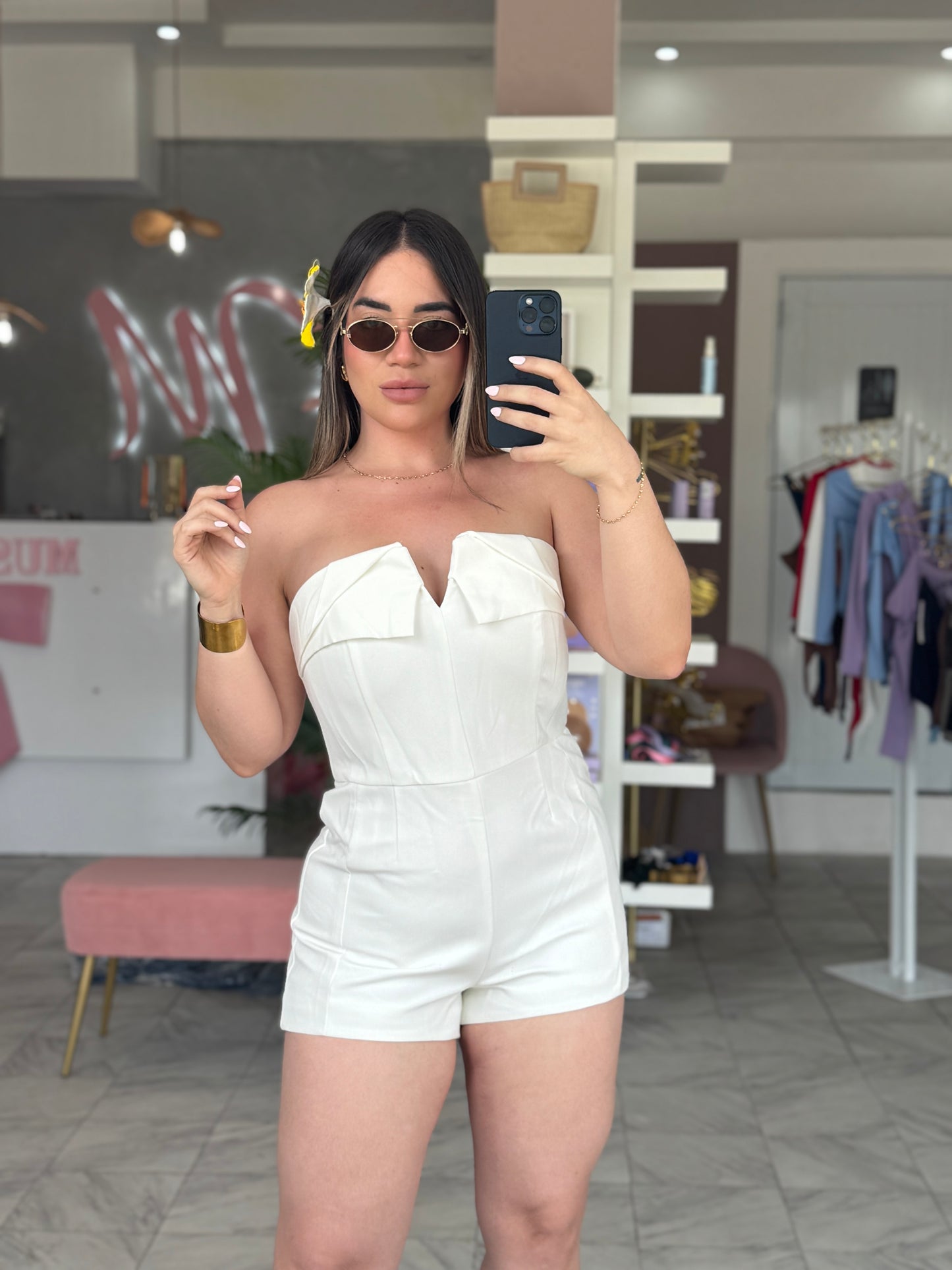 ELISA ROMPER WHT