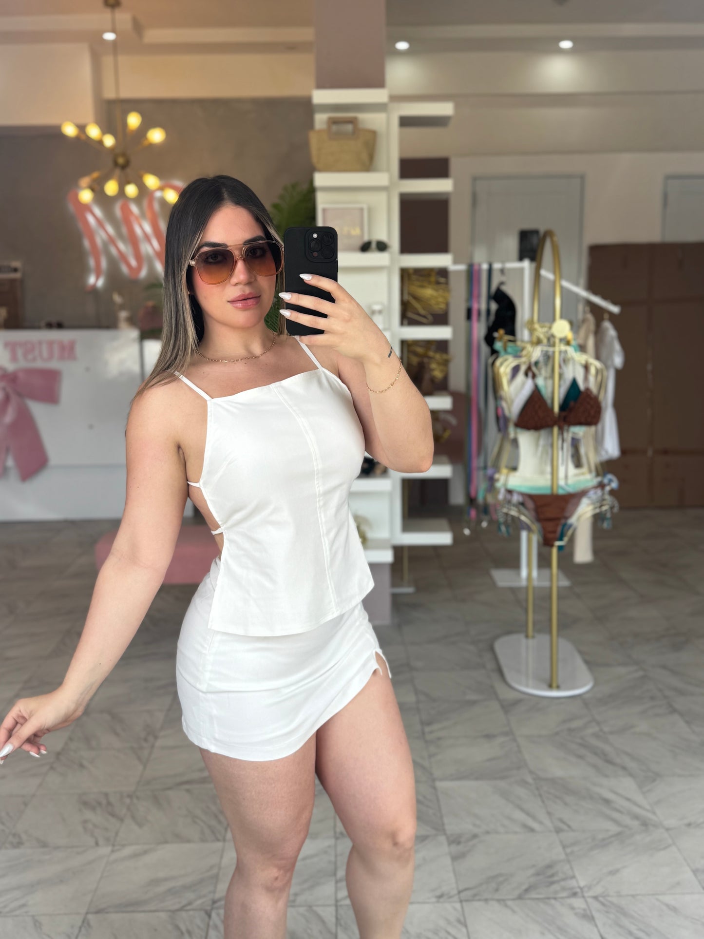 FAME WHITE SKORT SET