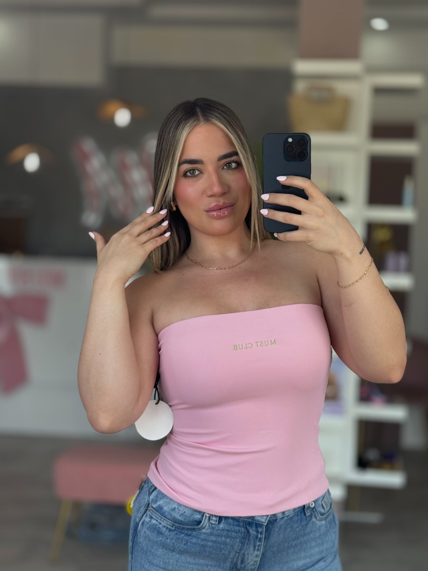 MUST CLUB PINK LETRAS GREEN
