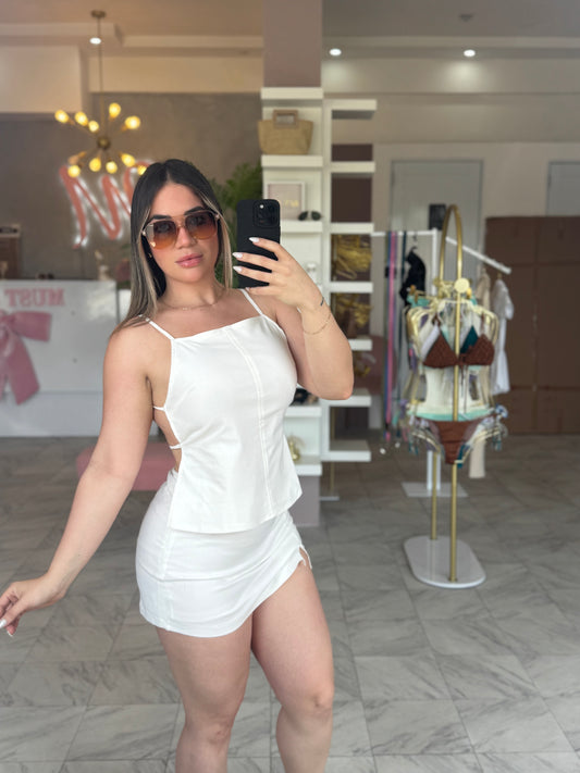 FAME WHITE SKORT SET