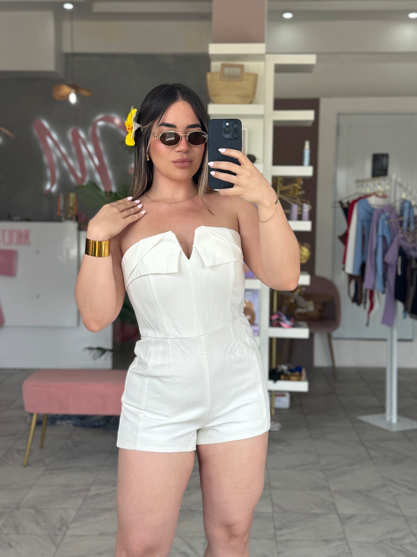 ELISA ROMPER WHT