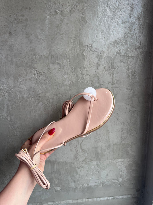 Gold & nude flats