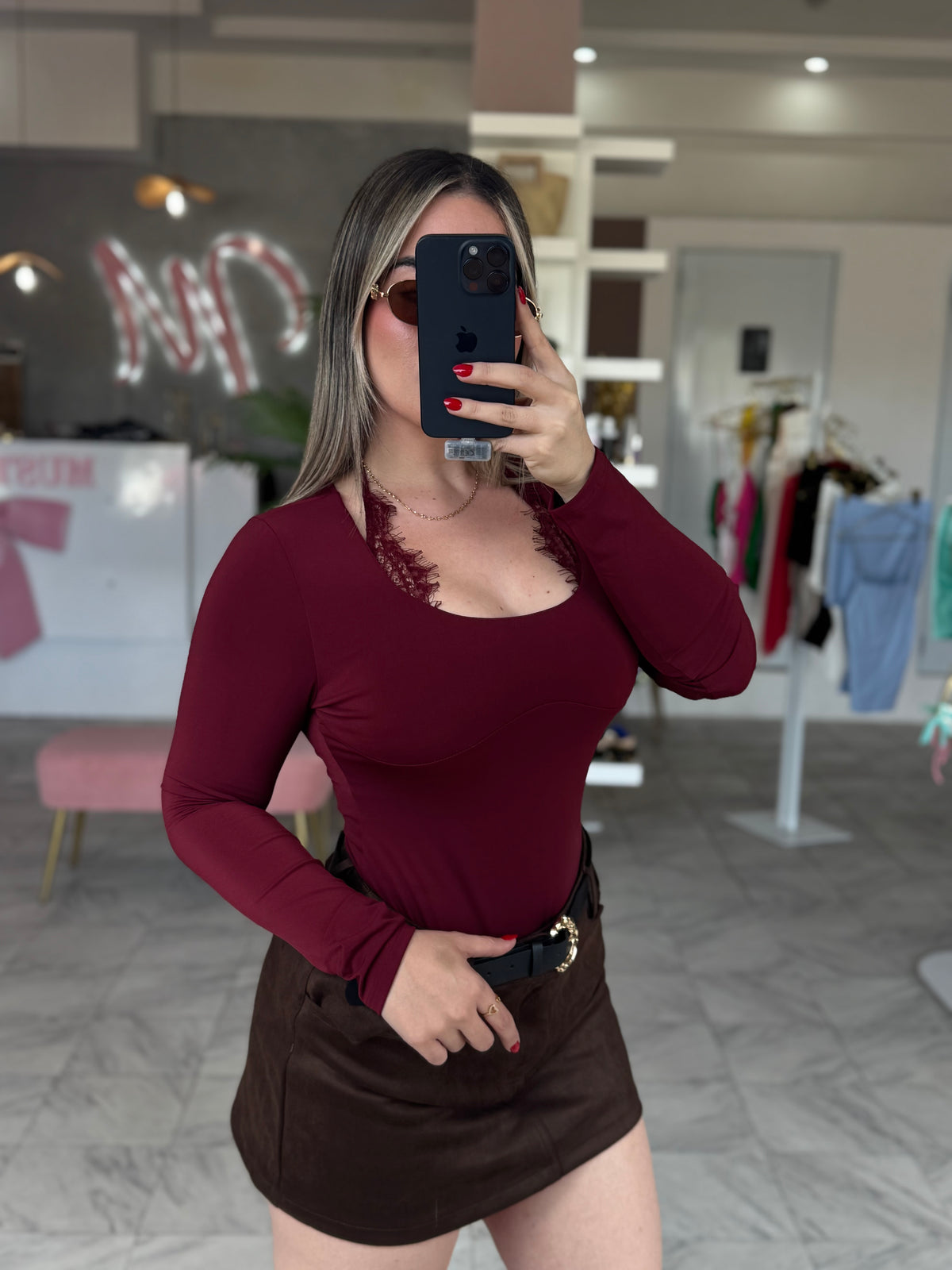 WINE LACE BRA BODY